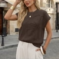 thumbnail image 6 of SUNBS Short Sleeve Sweater Blouses for Women Crew Neck Shirts Loose 3D Floral Tops Knit Vest Trendy Fashion Clothing, 6 of 10