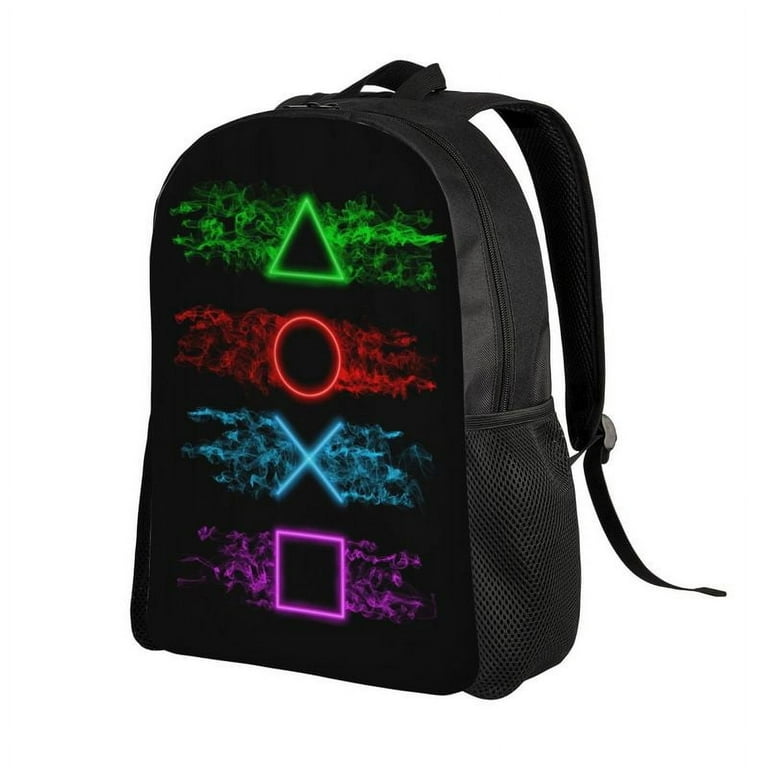Playstation Buttons Backpack For Women Waterproof School College Game Gamer Gift Bag Print Bookbag