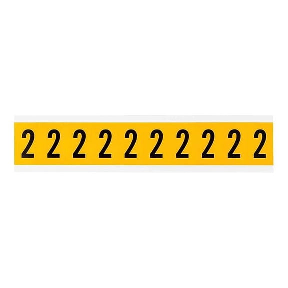 Brady Number Label, 2, 1-1/2in.Hx7/8in.W, Vinyl 1530-2