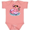 thumbnail image 3 of Inktastic Flamingo with Sunglasses Pool Float and Drink Boys or Girls Baby Bodysuit, 3 of 5