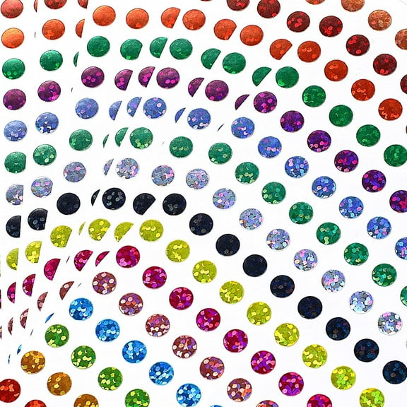 Shiny Circle Dot Stickers - Sparkle Color Coding Labels (20 Sheets)