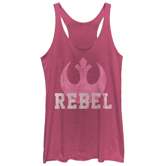 Women's Star Wars The Force Awakens Rebel Racerback Tank Top Pink Heather Large