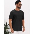 thumbnail image 4 of DARING DIVA Men's Knitted T-Shirts Short Sleeve Crew Neck Jacquard T-Shirt S Black, 4 of 7