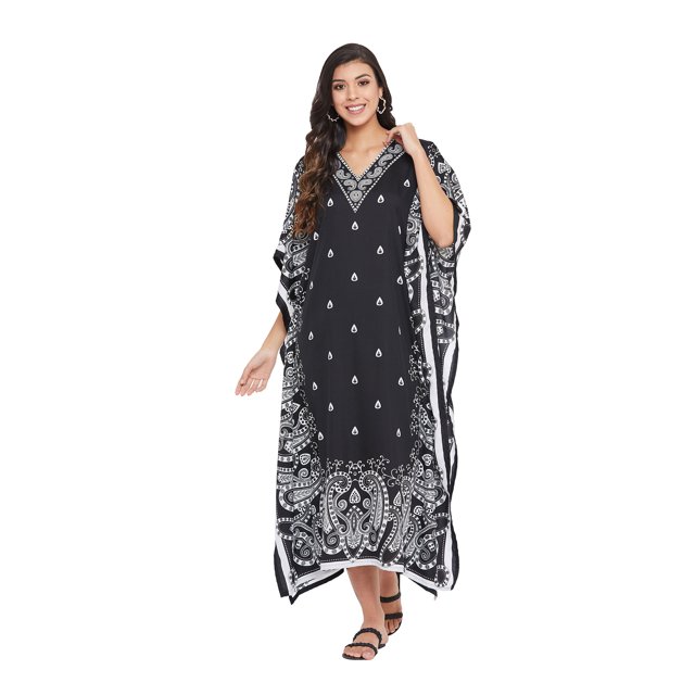 Caftans pour Femmes Longue Maxi Grande Taille Robe Caftans Manches 3/4 Robes pour Dames Filles en Ligne
