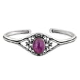 thumbnail image 2 of Amethyst Cuff Bangle Bracelet for Women – Handmade 925 Silver Plated Adjustable Boho Jewelry Bracelet – Purple Gemstone February Birthstone Statement Fashion Bangle – Valentine Day Gift for Love, 2 of 3