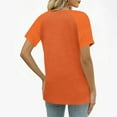 thumbnail image 4 of Dolkfu Womens Tops V Neck Short Sleeve Loose Fitting Orange T-Shirts Pullover Raglan Button Womens Shirts 4X, 4 of 8