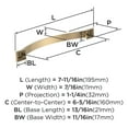 thumbnail image 3 of Amerock Sheffield 6-5/16 inch (160mm) Center-to-Center Champagne Bronze Cabinet Pull, 10 Pack, 3 of 4