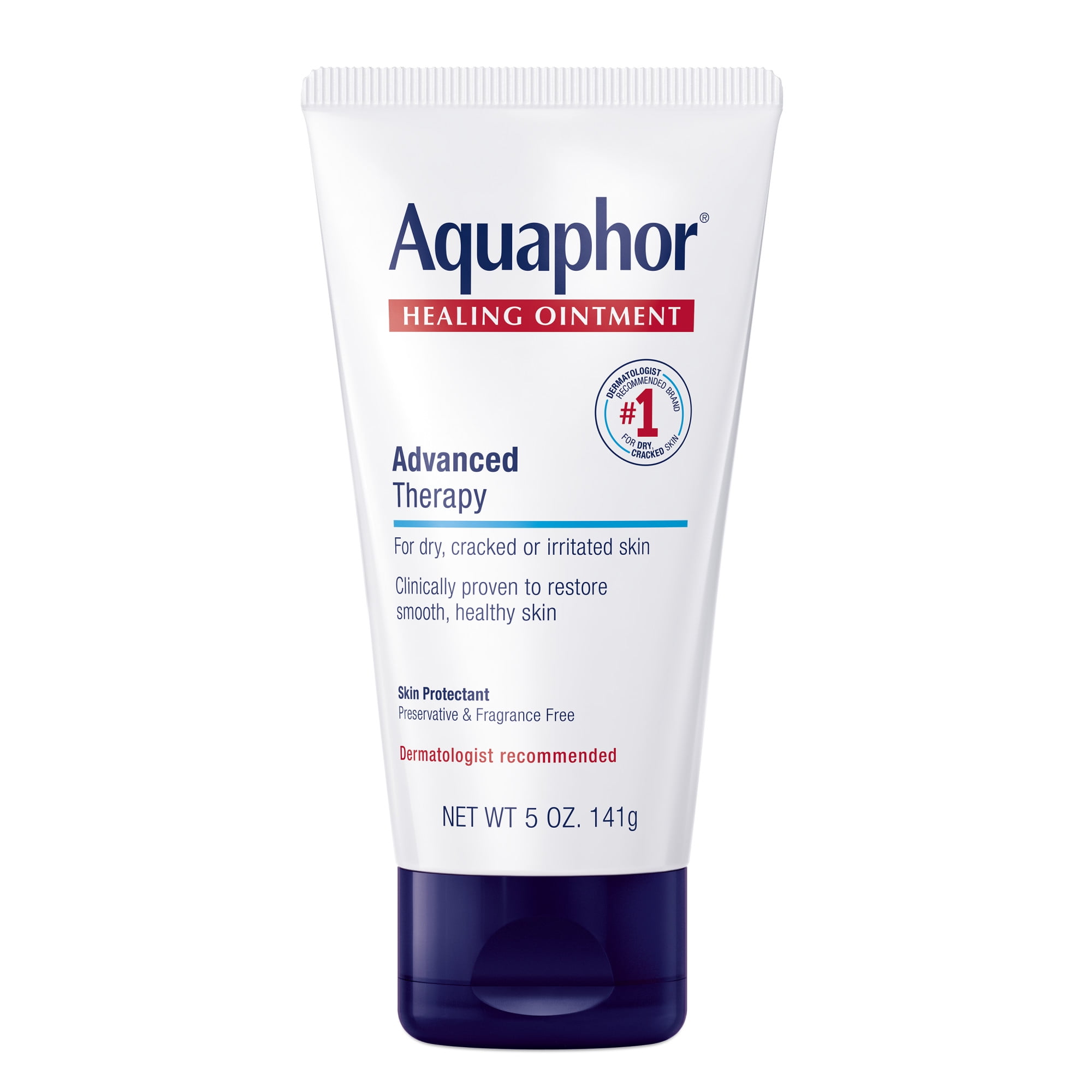 Aquaphor Healing Ointment Skin Protectant for Dry, Cracked, Irritated Skin, Fragrance Free, 5 oz