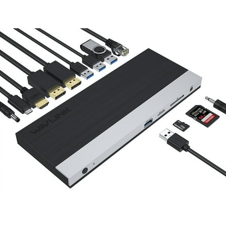 WAVLINK USB-C Docking Station Triple Display 4K MST 65W Power Delivery for MacOS & Windows & Chrome OS(2*DP,HDMI,4*USB,PC Charging,Gigabit Ethernet,SD/TF and Audio)