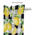 thumbnail image 5 of Lemon Yellow Kitchen Valances for Windows Farmhouse Linen Window Valance Curtain for Living Room Window Treatment Watercolor Fruit Black White Buffalo Plaid Valance Rod Pocket Topper, 42 x 12 Inch, 5 of 6