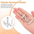 thumbnail image 4 of Uxcell 200Pack 2.5mm x 6mm remaches semitubulares de cabeza plana de aluminio tono plateado, 4 of 6