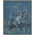 thumbnail image 2 of Virgil Solis 12x14 Gold Ornate Wood Frame and Double Matted Museum Art Print Titled - Leda and the Swan, 2 of 4