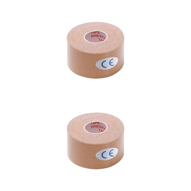 Wosthever cinta de kinesiología cinta de kinesio cinta de agarre Recuperación atlética Rodillera elástica Alivio del dolor muscular color de piel 3.8 cm * 5 cm 2Conjunto