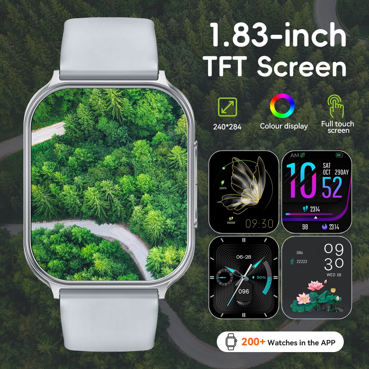 Smart Watch HD 466*466 Bluetooth Call(Answer/Make) 700mAh IP67 Waterproof 100+ Sports Modes Fitness Tracker Smartwatch for Android Ios Women Men Watch