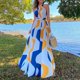 thumbnail image 1 of Vestido de cintura alta con escote abierto con cuello Halter estampado Unbranded Women Clothing, 1 of 1