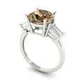 thumbnail image 2 of Three-Stone Engagement Ring for Women - 3ct Simulated Champagne Diamond in 14K White Gold Promise Ring, 2 of 6
