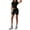 Black, variant on IWRICH Women's Athletic Sets Short Sleeve Crew Neck T Shirts Drawstring Shorts 2 Piece Slim Fit Workout Yoga Outfits Light Gray XL