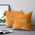 thumbnail image 2 of Pillow Covers 26x26 Set of 2, Burnt Orange Botanical Throw Pillow Covers Decorative Couch Cushion Cover, Farmhouse Laugh Love Leaves Microfiber Soft Square Pillowcases for Bedroom Living Room Sofa, 2 of 9