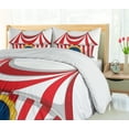 thumbnail image 5 of Ambesonne Vintage Duvet Cover Sets, Nostalgic Circus Flag, 2-Queen, Red White, 5 of 7