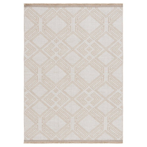 SAFAVIEH Aspect Elfrida Geometric Area Rug, Ivory/Natural, 5'3" x 7'6"