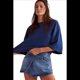 thumbnail image 1 of Camisetas de Gran Tamaño para Mujer, Corte Holgado, Cuello Redondo, Corta, Blusa Informal de Verano Y2K 2025, Camiseta Básica Azul Playa Talla S, 1 of 8