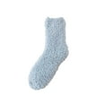 thumbnail image 6 of MZXELPRJD No Show Socks Womens Fuzzy Socks Winter Coral Socks Middle Cute Home Solid Stocking, Womens Ankle Socks Blue, 6 of 6