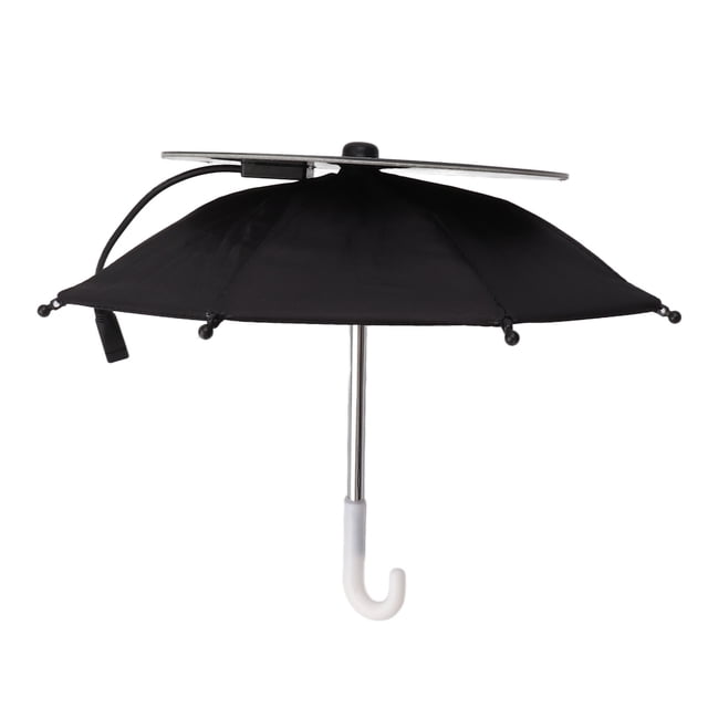 Phone Umbrella, Rain Proof Stainless Steel Phone Solar Charger for Riding