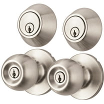 Hyper Tough Ball Combo Twin Pack Stainless Steel (2 Entry Doorknobs & 2 Deadbolt Locks)