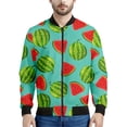 thumbnail image 1 of Spring Autumn Zipper Coat Tropical Fruits Pattern Bomber Jackets Harajuku Fashion Watermelon 3D Print Long Sleeve Flight Jacket Deng, 1 of 5