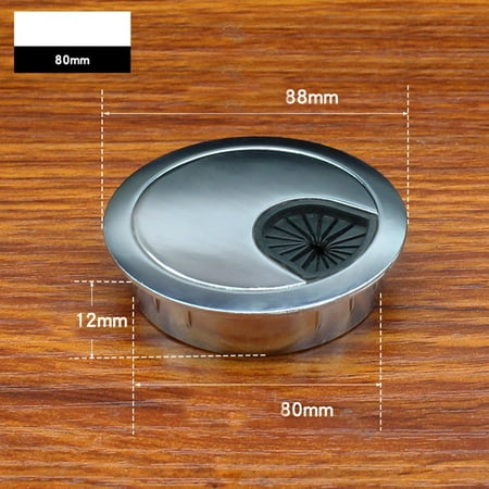 

LYLONG Home Essentials Hardware Kit 50Mm/60Mm/80Mm Computer Metal Grommet Desk Table Cable Tidy Outlet Wire Cover Silver 80Mm