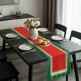 thumbnail image 2 of Watermelon Table Runner 90 Inches Long, Red Summer Fruits Watercolor Green Striped Kitchen Coffee Dining Table Decoration for Home Party Birthday Wedding Home Decor 13x90 Inches, 2 of 8