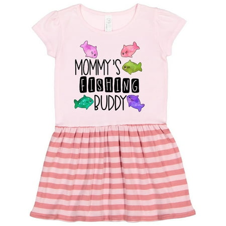 

Inktastic Mommy s Fishing Buddy with Colorful Fish Gift Toddler Girl Dress