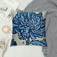 thumbnail image 2 of Creowell Navy Blue Floral Pillow Covers Blue &amp; White Leaf Throw Pillowcase Square Decor Summer/Spring Floral Print Cushion Cover Patio Sofa Bedroom Indoor Outdoor Party 20x20in, 2 of 5