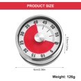 thumbnail image 2 of baomifa-Magnetic Mechanical Kitchen Timer with Magnetic Back, 60-Minute Countdown Timer, No Batteries Required Mechanical Desk Time Stainless Steel, Study Tool Timers for Cooking, Office Work, and St, 2 of 4