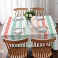 thumbnail image 3 of Coral Cyan Stripe Table Cloth Waterproof Tablecloths, Geometric Grey White Vertical Striped Tablecloth Dining Table Cover for Kitchen Party Tabletop Outdoor, Rectangle Tablecloth 60x84 Inch, 3 of 9