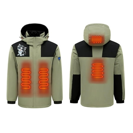 Qeaghou Women s Heated Jackets With Hood Waterproof Winter Outdoor Heated Jacket Lightweight Warm Soft Shell Rechargeable Heating Coat Lighting Deals Sales Today