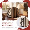 thumbnail image 5 of Unique Bargains Large Flower Design Floral Metal Bookends Black Style C 4.7"x3.2"x7.3", 5 of 5