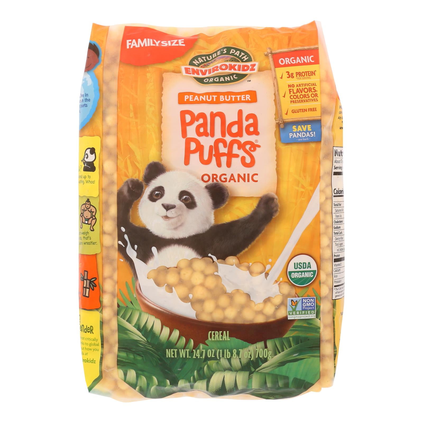 Envirokidz Panda Puffs Cereal Peanut Butter 24.7 oz.