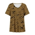 thumbnail image 3 of Blusas de Manga Corta para las Mujeres con Cuello en V Impreso Suéter Casual Top, Blusas para las Mujeres Casual, 3 of 4