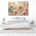 thumbnail image 3 of Mudket Soft Light Peach Flowers Canvas Wall Art, Floral Wall Decor, Framed Ready to Hang Artwork for Living Room Bedroom - 12"L x 8"W, 3 of 10