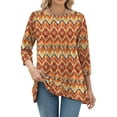 thumbnail image 2 of Fantaslook Plus Size Women Tunic Tops 3/4 Sleeve Dressy Casual Blouses Loose Flowy Floral Shirts, 2 of 8