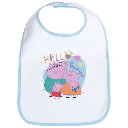 CafePress - Peppa Pig: Hello Bump! - Cute Cotton Cloth Baby Bib Toddler Bib