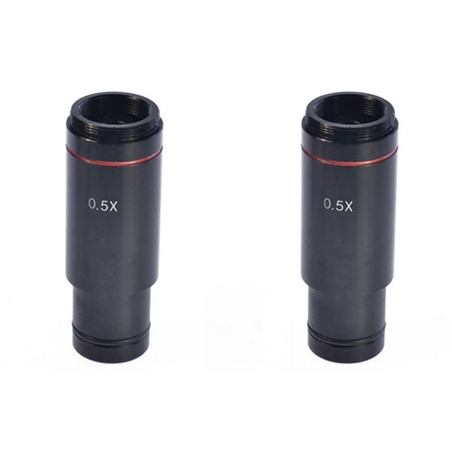 2pcs 0.5X C Mount Microscope Adapter 23.2mm Electronic Eyepiece Reduction Lens 0.5X Microscope Relay Lens