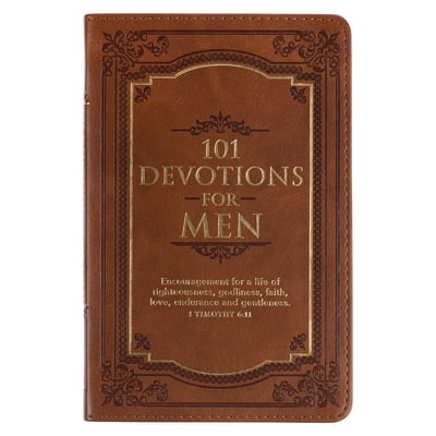 Pre-Owned 101 Devotions for Men, Encouragement for a Life of Faith, Brown Faux Leather Flexcover (Leather Bound) 1432134957 9781432134952