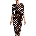 thumbnail image 2 of Sentmoon Womans Dresses Polka Dots Print Long Sleeve Crew Neck Cute Summer Dresses for Women Relaxed Fit Women's Sundresses, 2 of 6