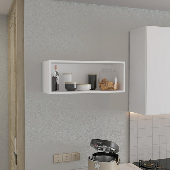 Miekor Furniture Wally 30" Wide x 12"H Open Wall Cabinet, Wall Shelf, Storage Cabinet, Cube Shelf Bedroom, Office, Living Room, Garage 30382