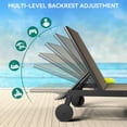 thumbnail image 5 of TROPOW 2 Patio Outdoor Textile Chaise Lounge Chairs with Side Table, Patio Chaise Lounge Set, Pool Sunbathing Lounger with 5-Level Backrest and Wheels for Yard, Beach, Lawn, Porch, Garden, 5 of 7