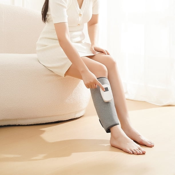 Masajeador eléctrico de piernas con calor - Compresión ajustable y amasado para aliviar el dolor en la pantorrilla y recuperar músculo