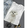 thumbnail image 3 of Smartprints Womens Graphic Tee - Cute Maltese Dog Sitting - Regular Fit 100% Cotton, 3 of 4
