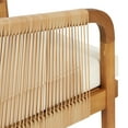 thumbnail image 3 of Judland Acacia Wood and Wicker Outdoor Club Chair with Cushions, Teak, Light Brown, and Beige, 3 of 7
